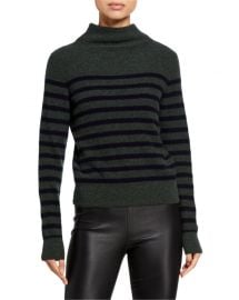 Vince Breton Stripe Cashmere Turtleneck Sweater at Neiman Marcus